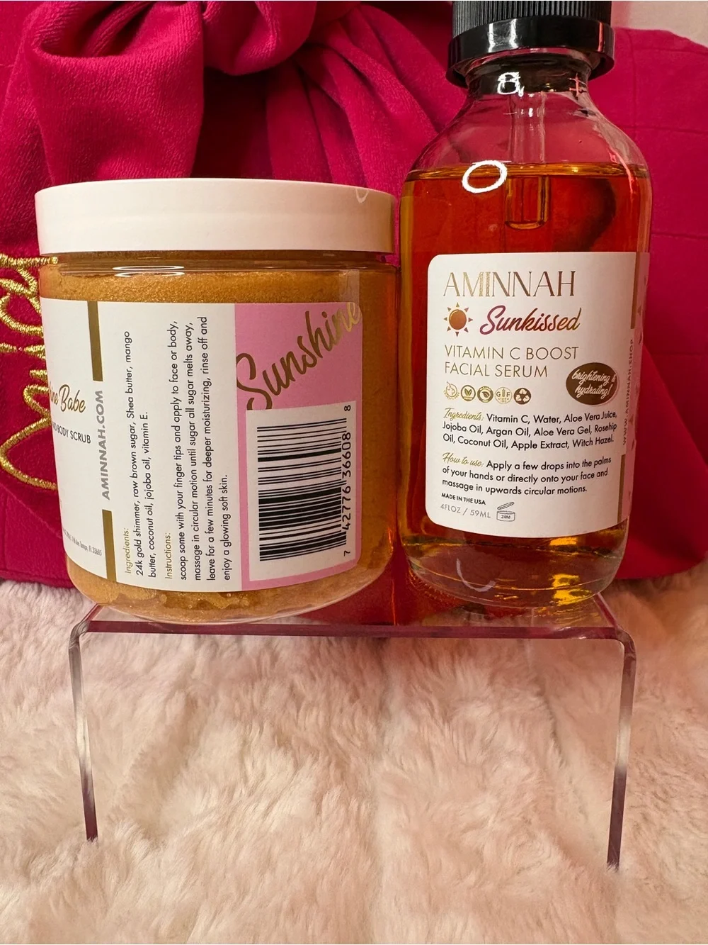 Aminnah- Face/Body scrub & Vitamin C Boost Facial Serum